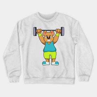 Bear at Bodybuilding with Barbell Crewneck Sweatshirt